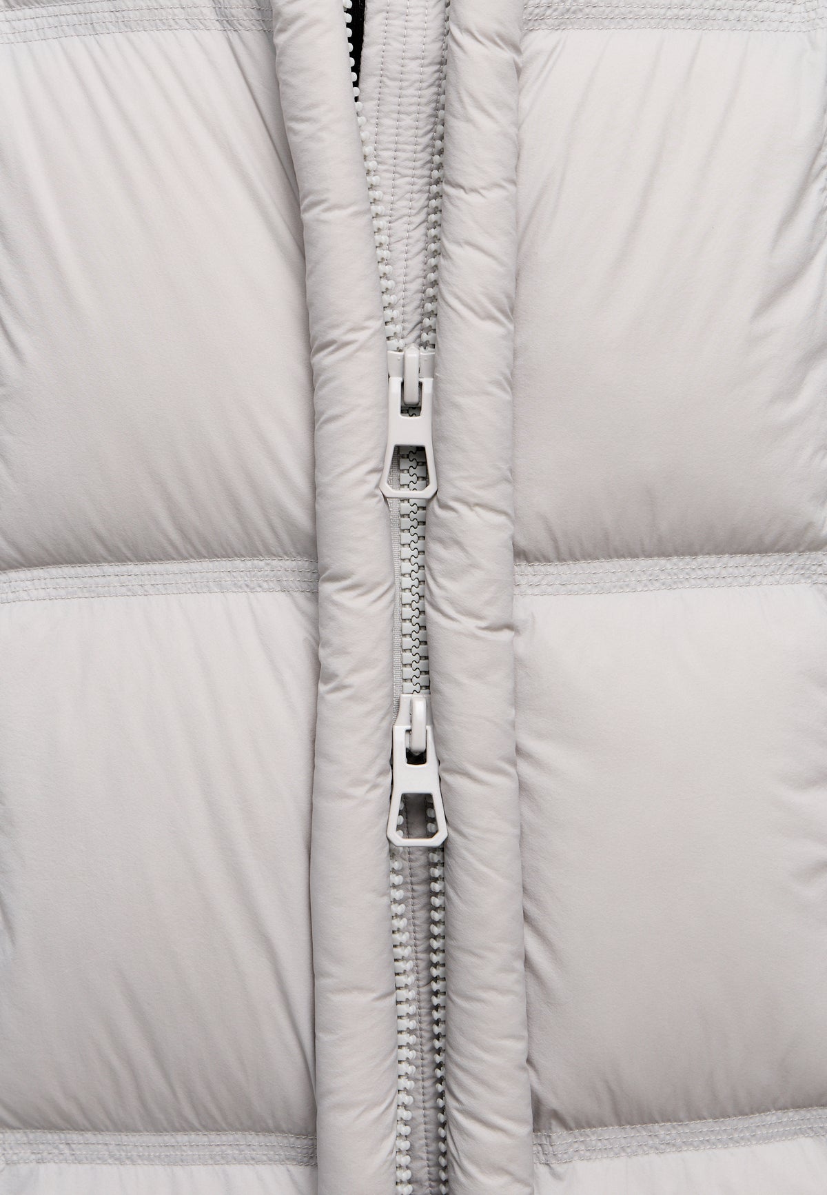 Long Quilted Down Puffer Coat - Grey