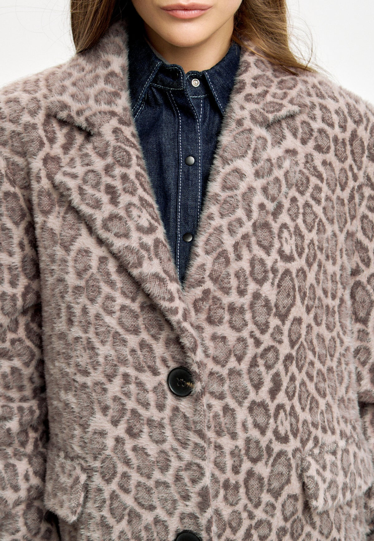 Long Faux Fur Coat Bianca - Leopard