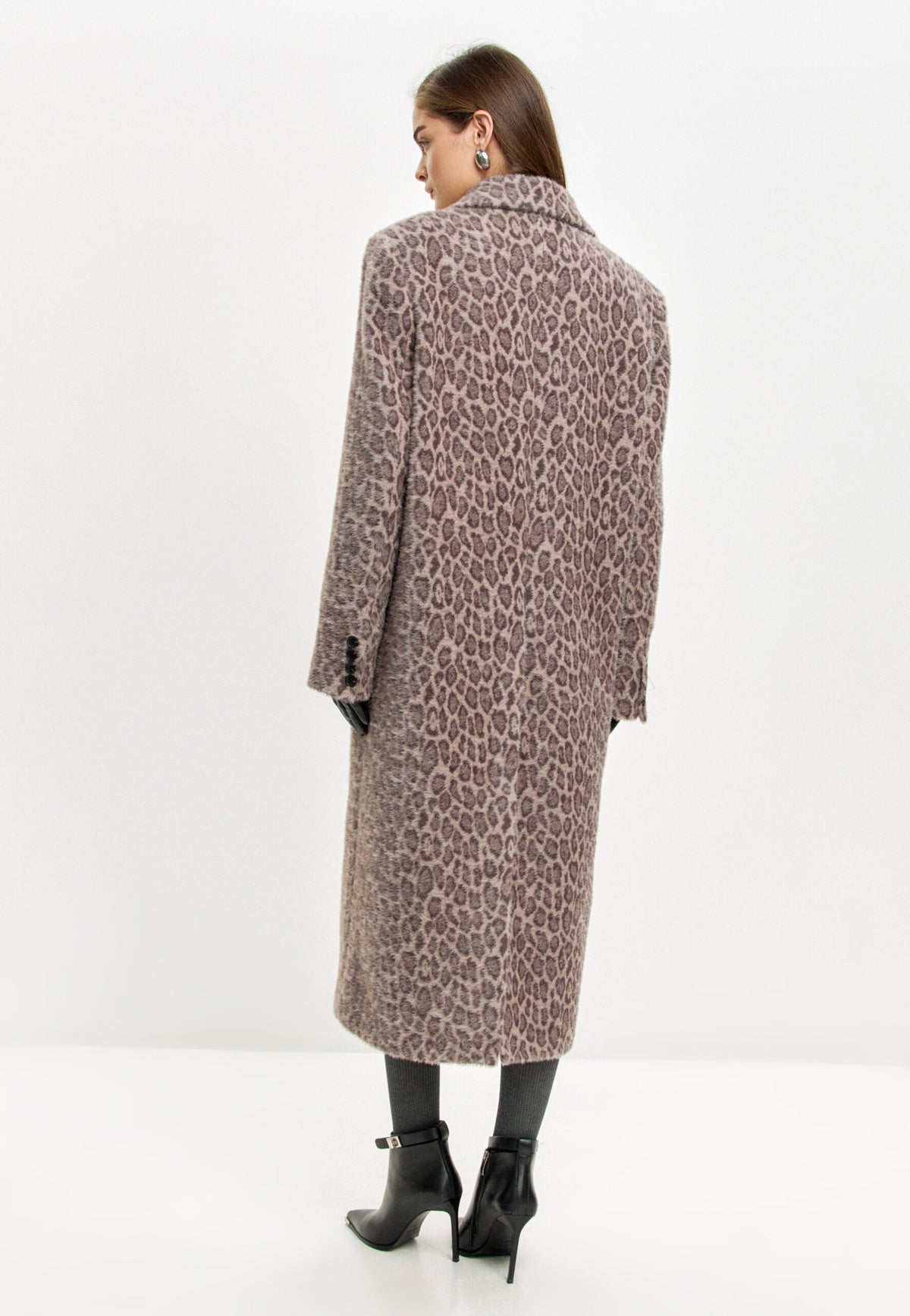 Long Faux Fur Coat Bianca - Leopard