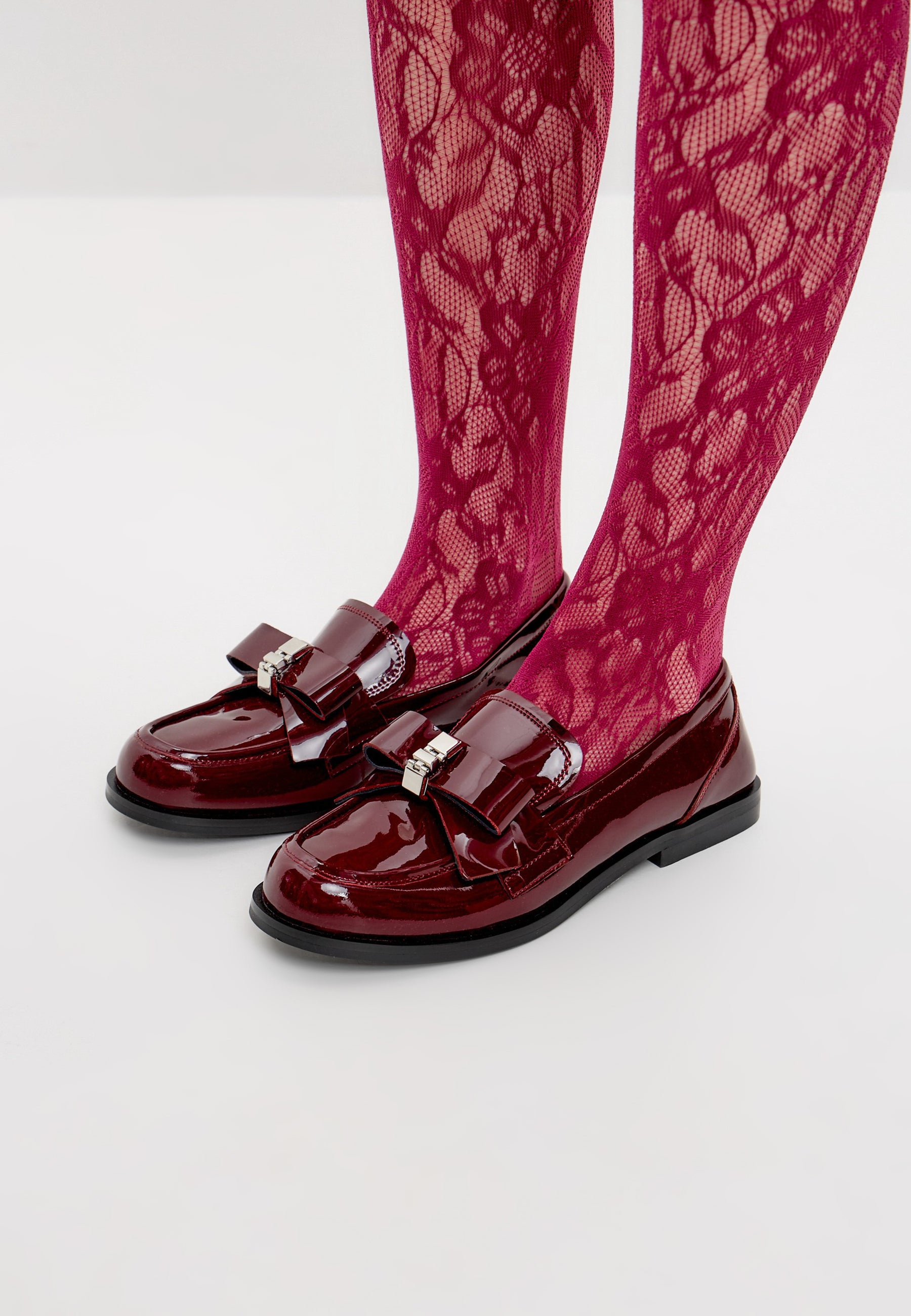 Elegant Loafers with Red Bow Dorothy - Patent Red