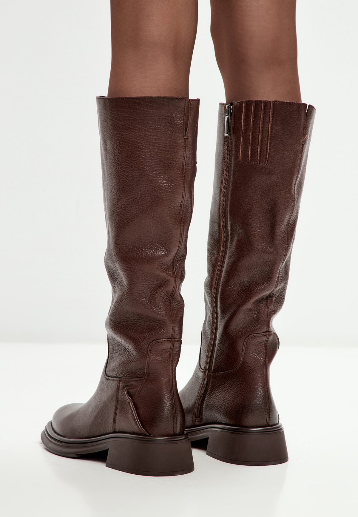 Sculpted Silhouette Riding Boot - Brown