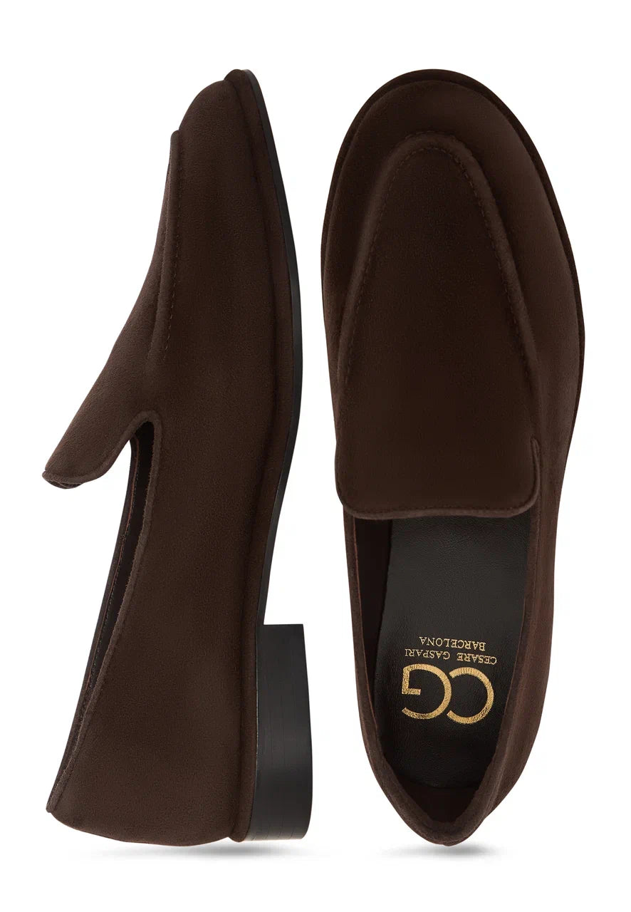 Velvet Classic Loafers - Brown