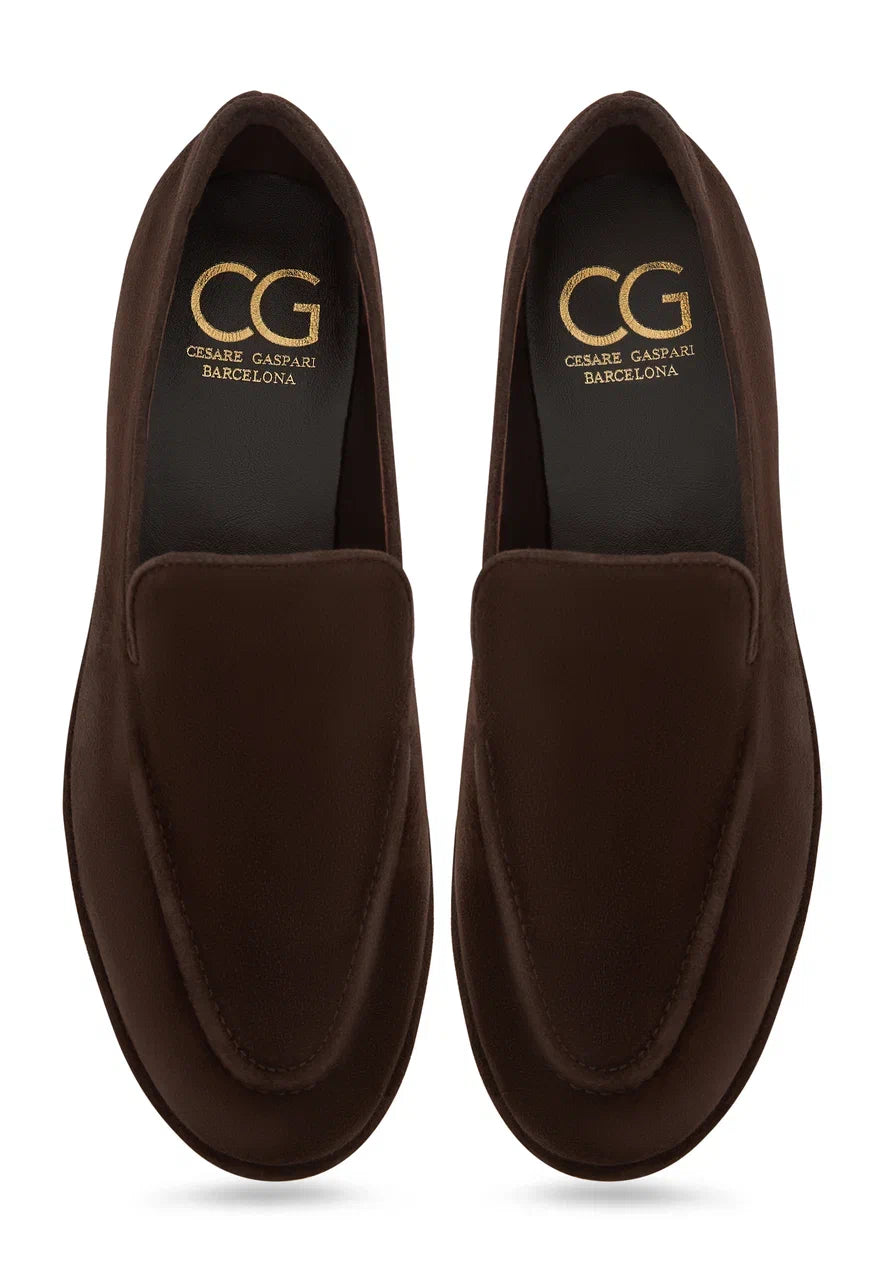 Velvet Classic Loafers - Brown