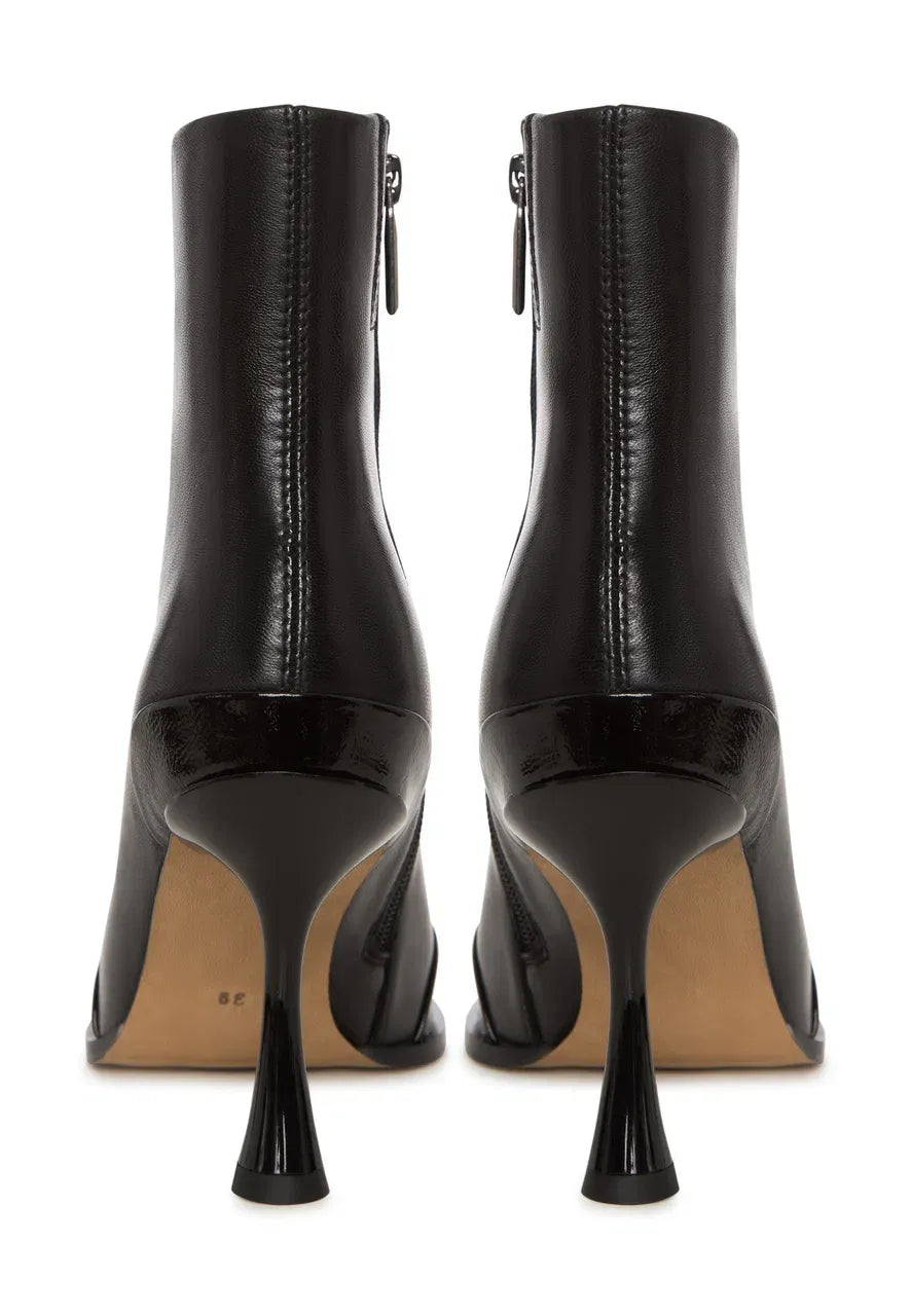 Gloss Cap Toe Stiletto Ankle Boot