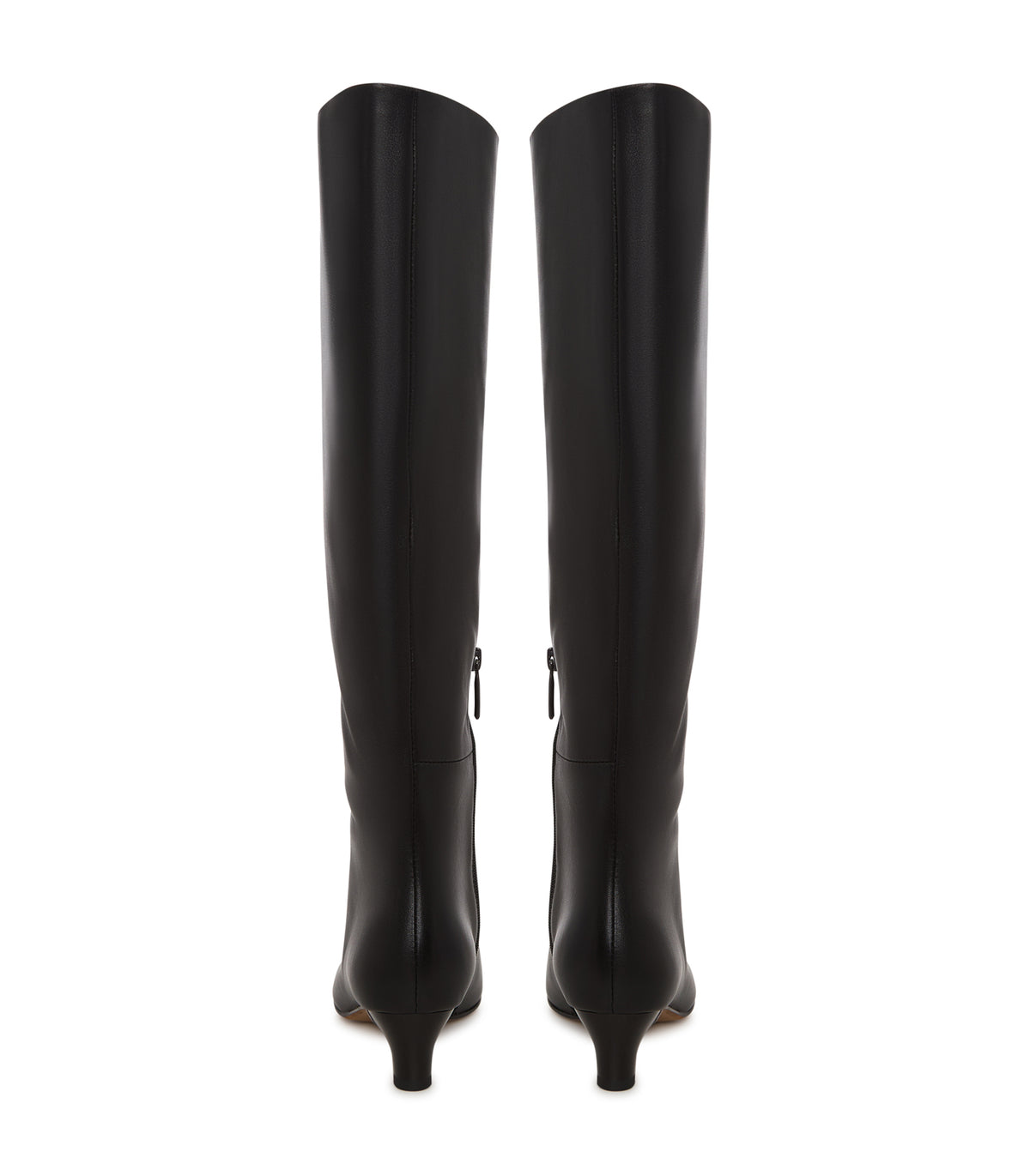 Elegant Leather Knee-High Boot - Black