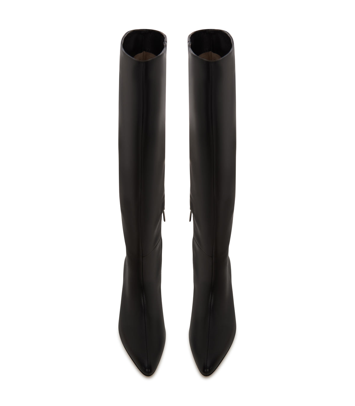 Elegant Leather Knee-High Boot - Black