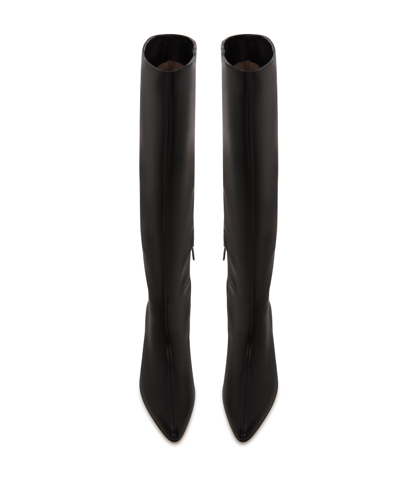 Elegant Leather Knee-High Boot - Black
