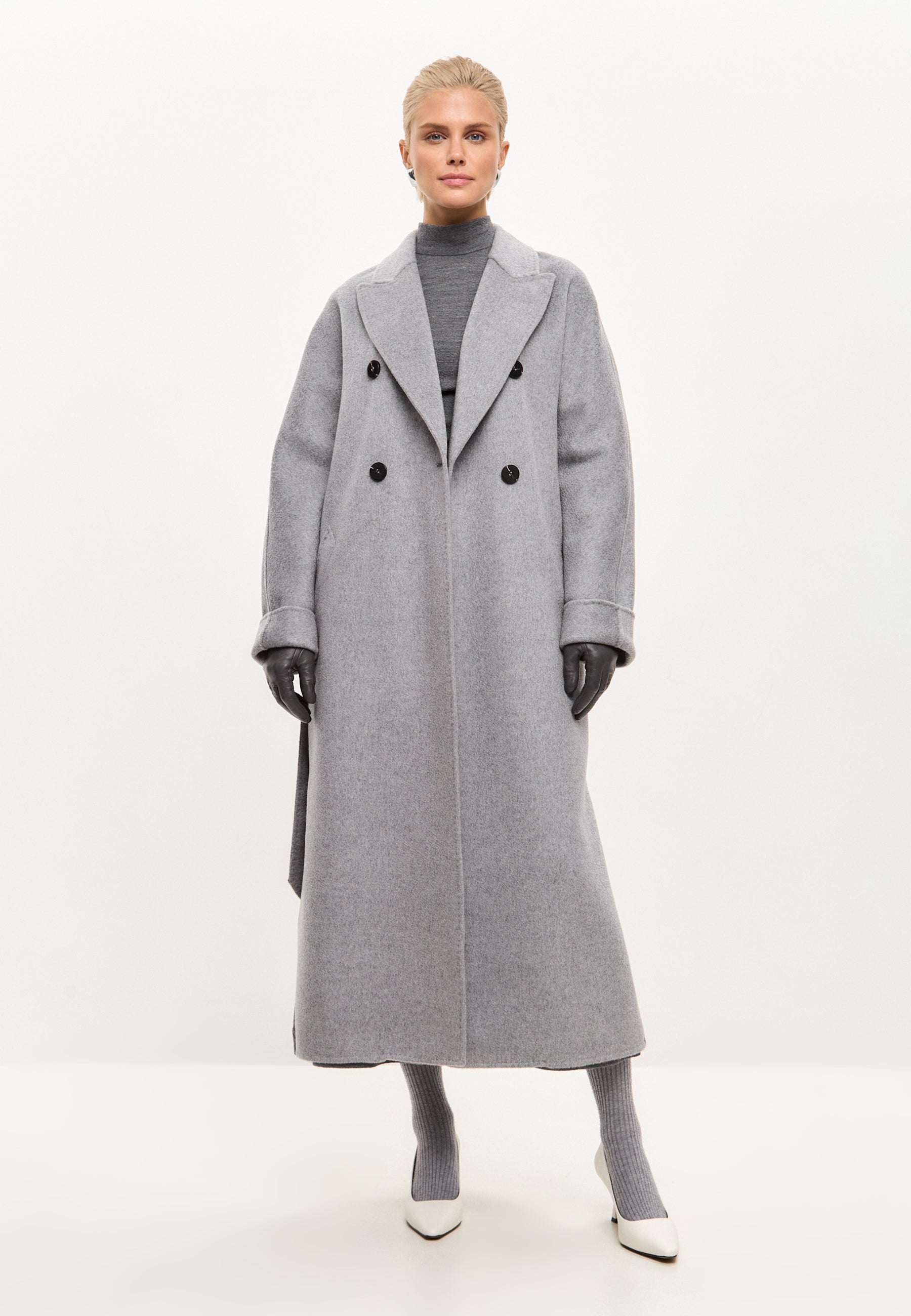 Classic Luxe Long Coat Rosie - Gray