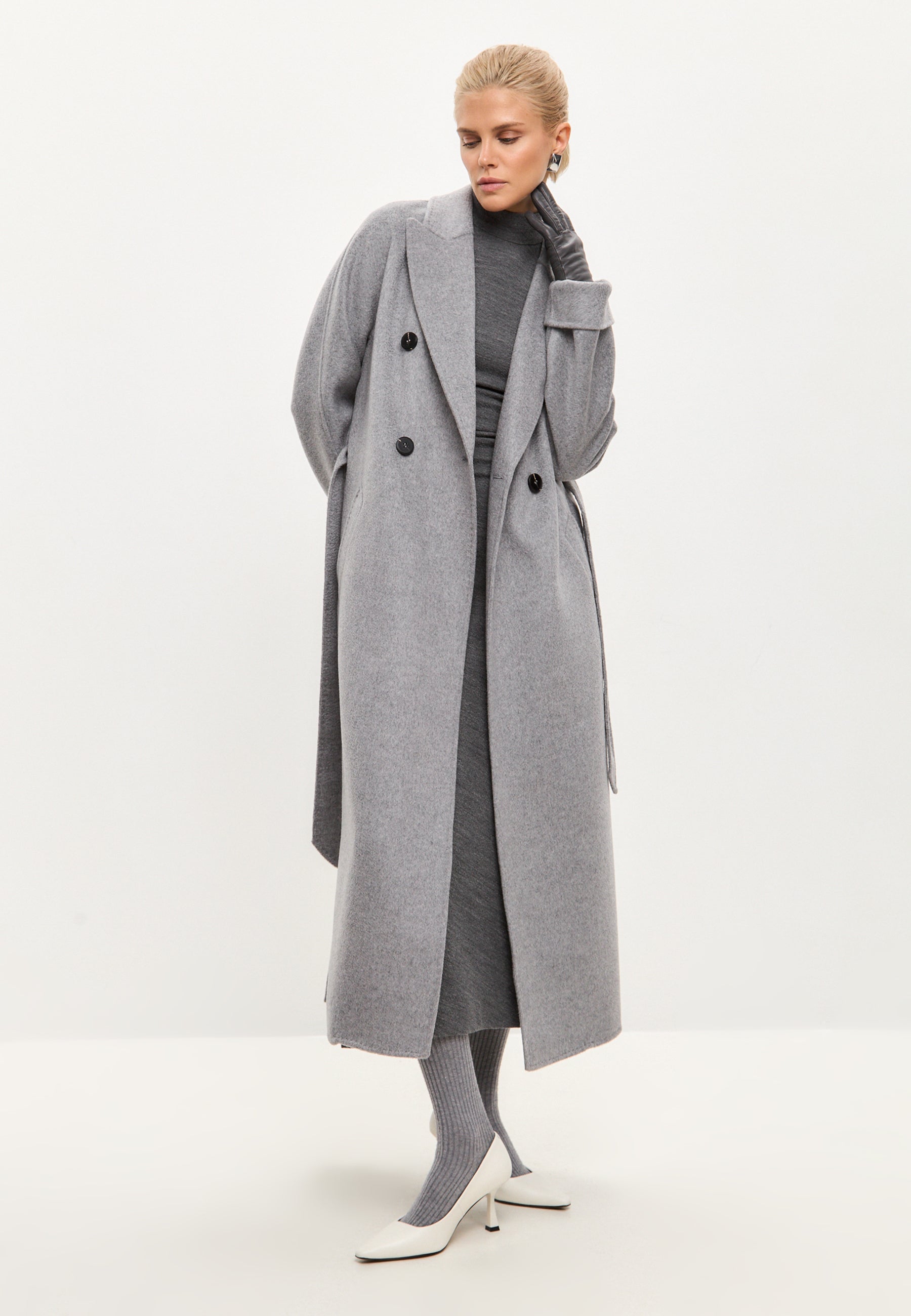 Classic Luxe Long Coat Rosie - Gray