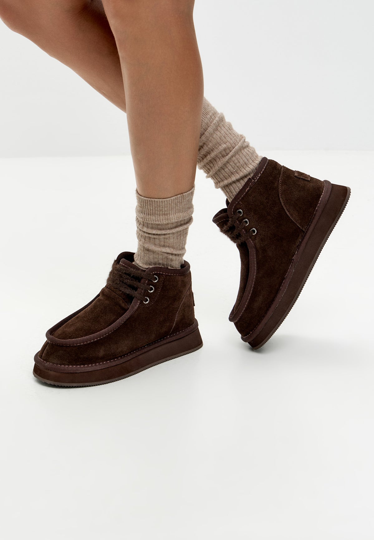 Bottines Cozy Trek – Marron foncé