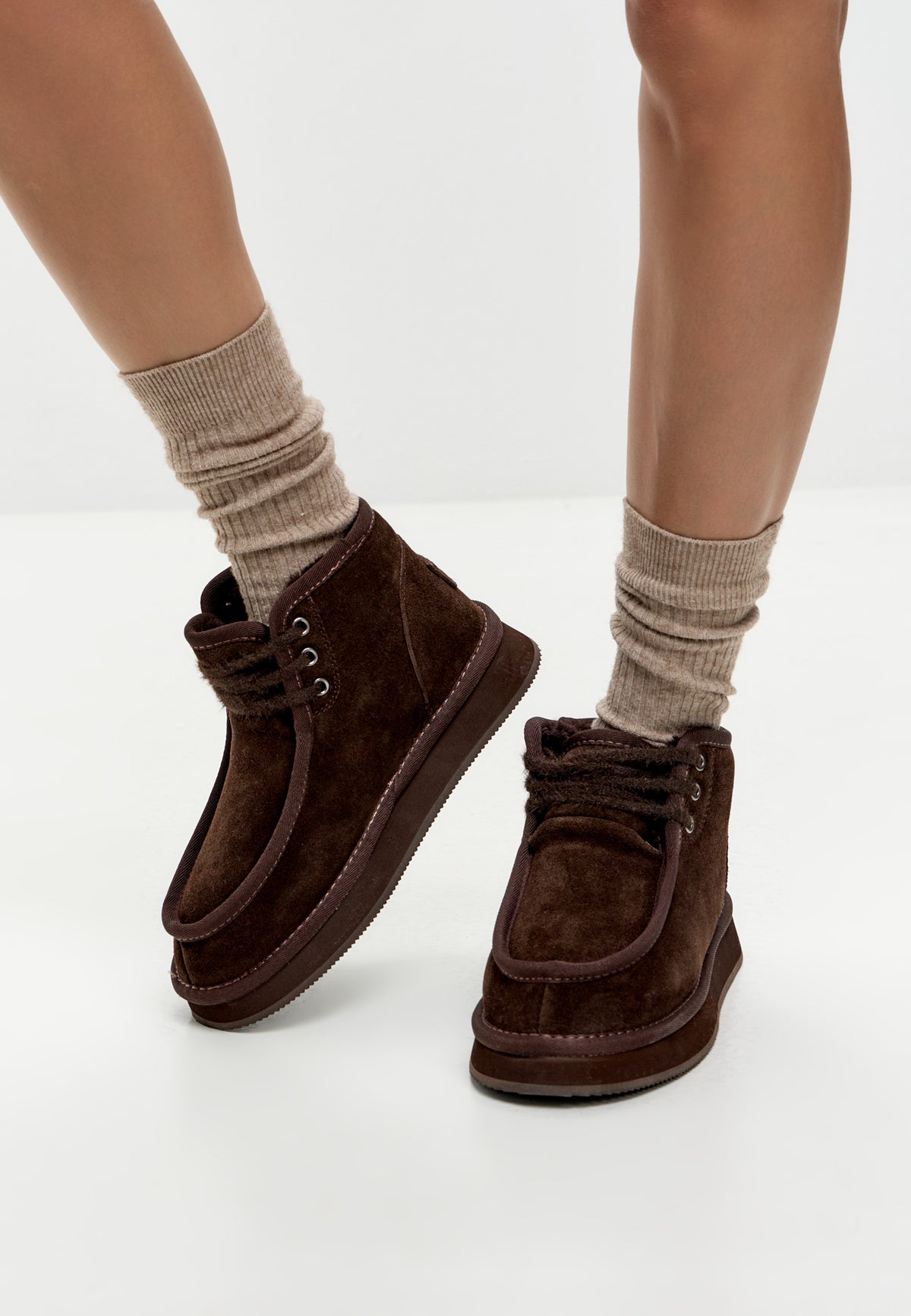 Bottines Cozy Trek – Marron foncé