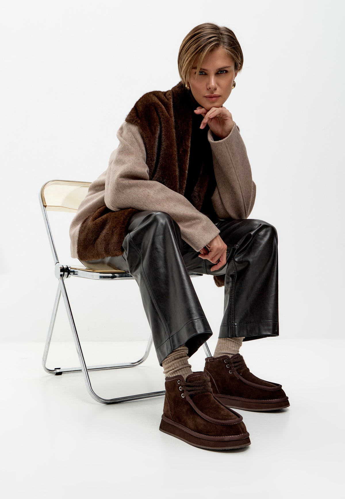 Bottines Cozy Trek – Marron foncé
