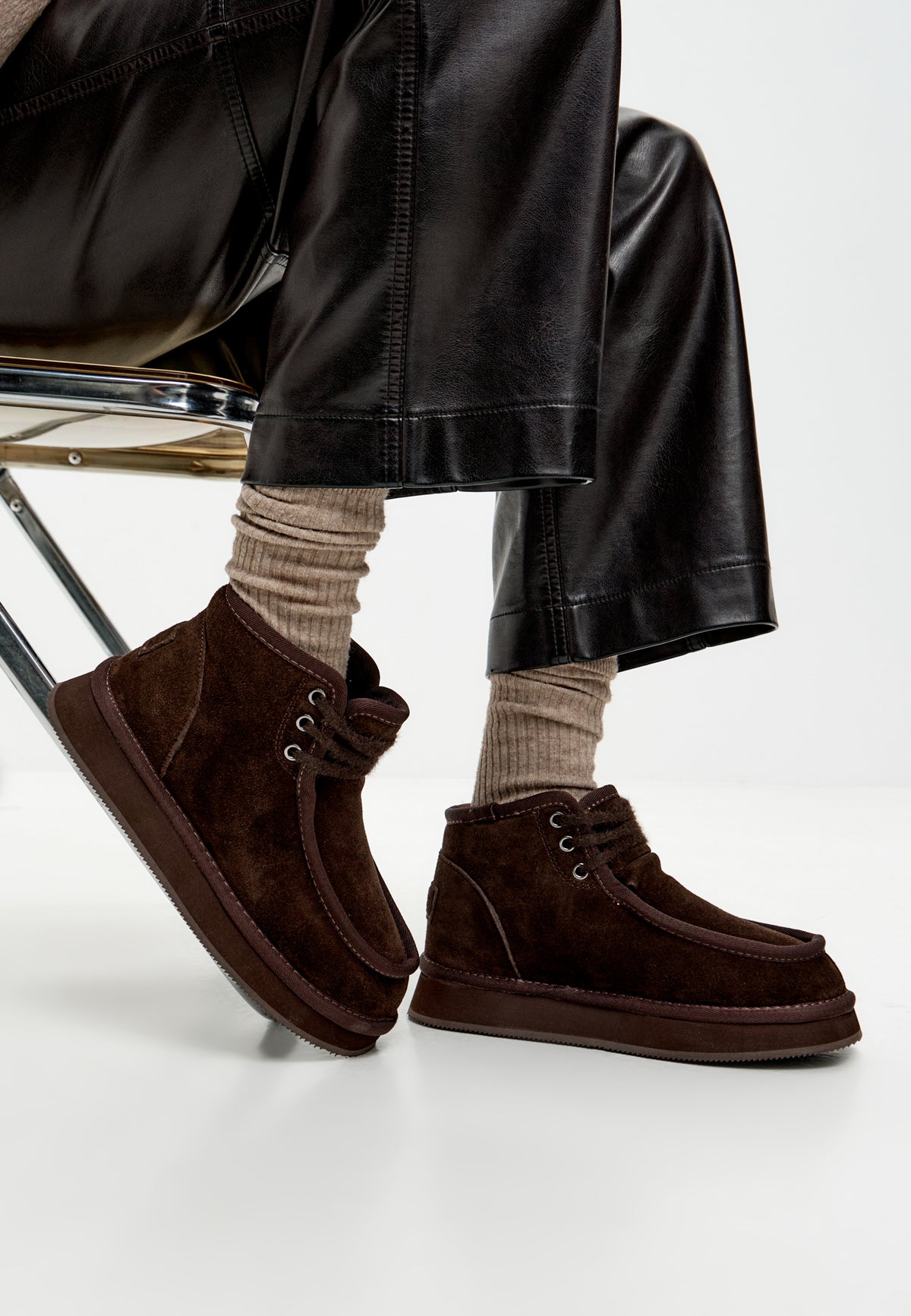Bottines Cozy Trek – Marron foncé