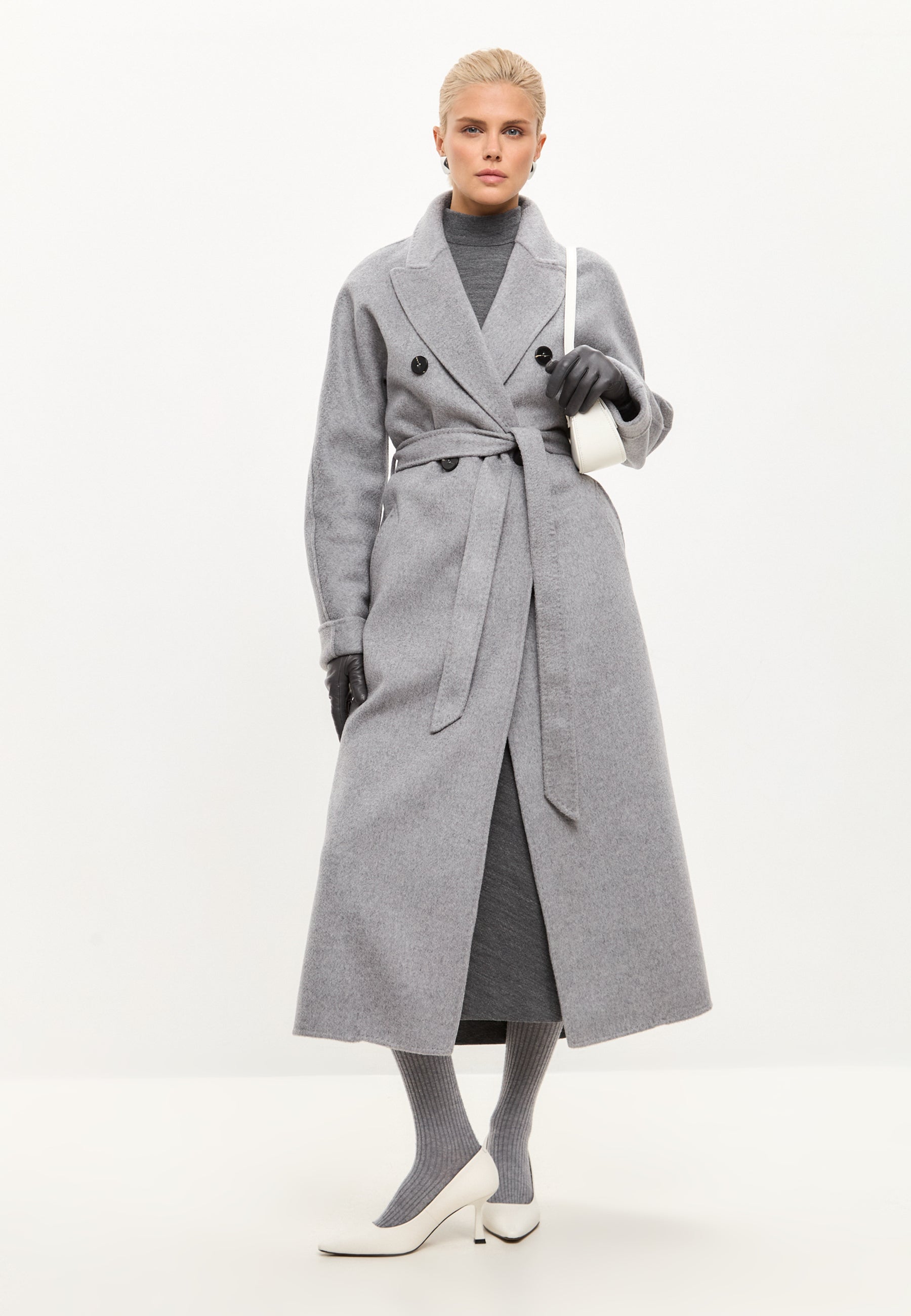 Classic Luxe Long Coat Rosie - Gray