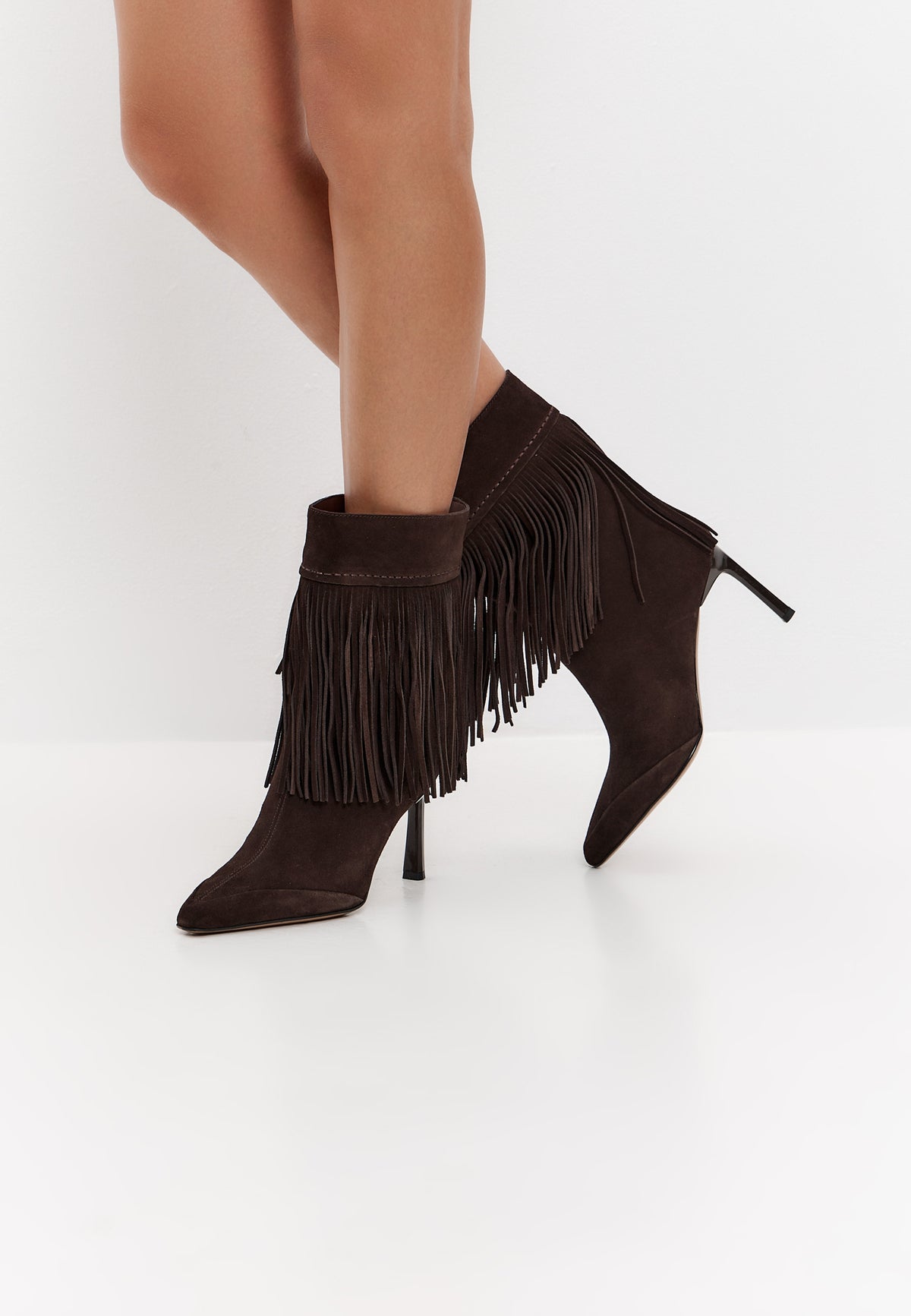 Bottines à franges en daim SFAB – Marron foncé