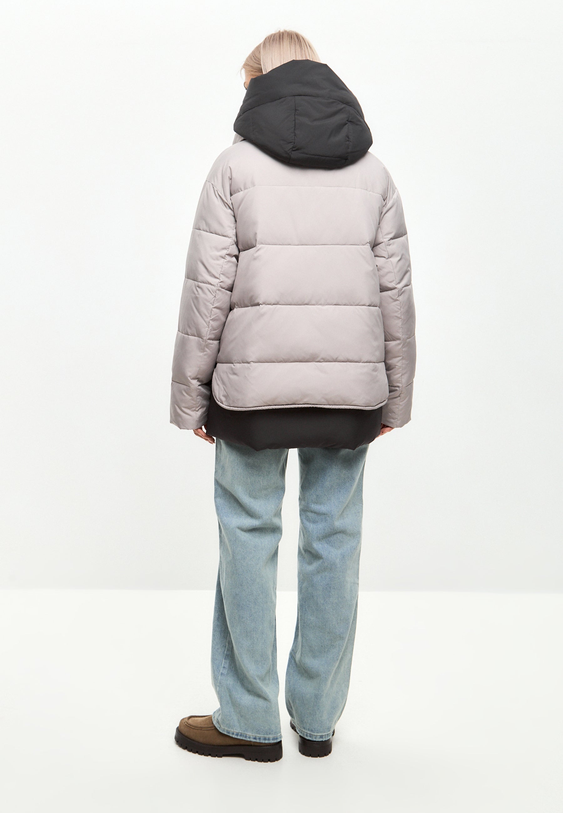 Hooded Puffer Jacket - Beige