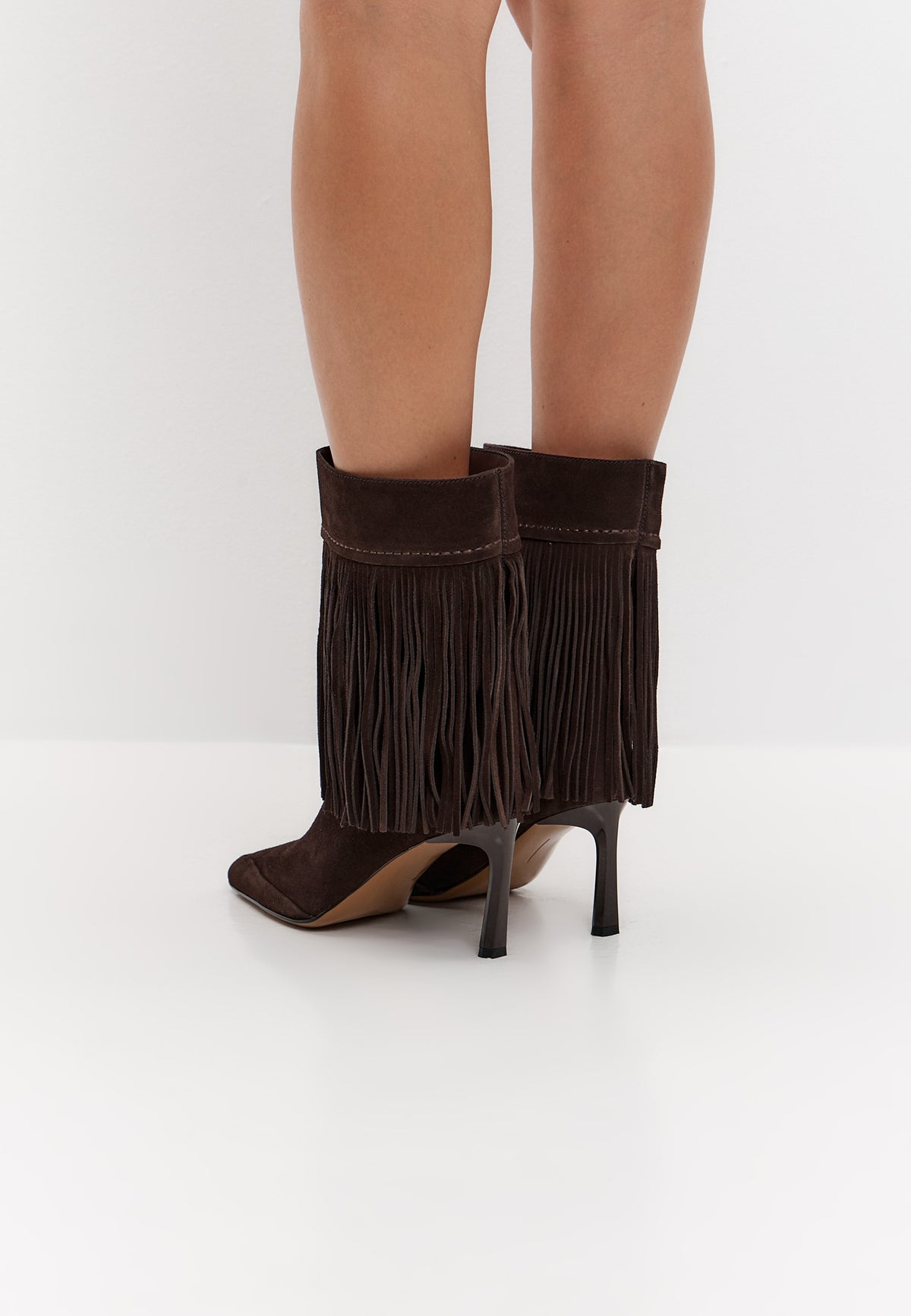 Bottines à franges en daim SFAB – Marron foncé