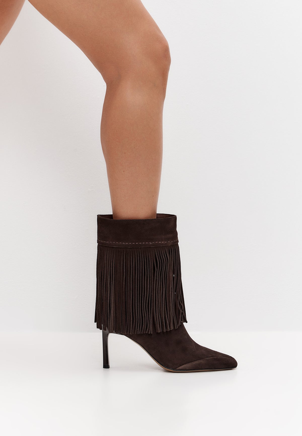 Bottines à franges en daim SFAB – Marron foncé