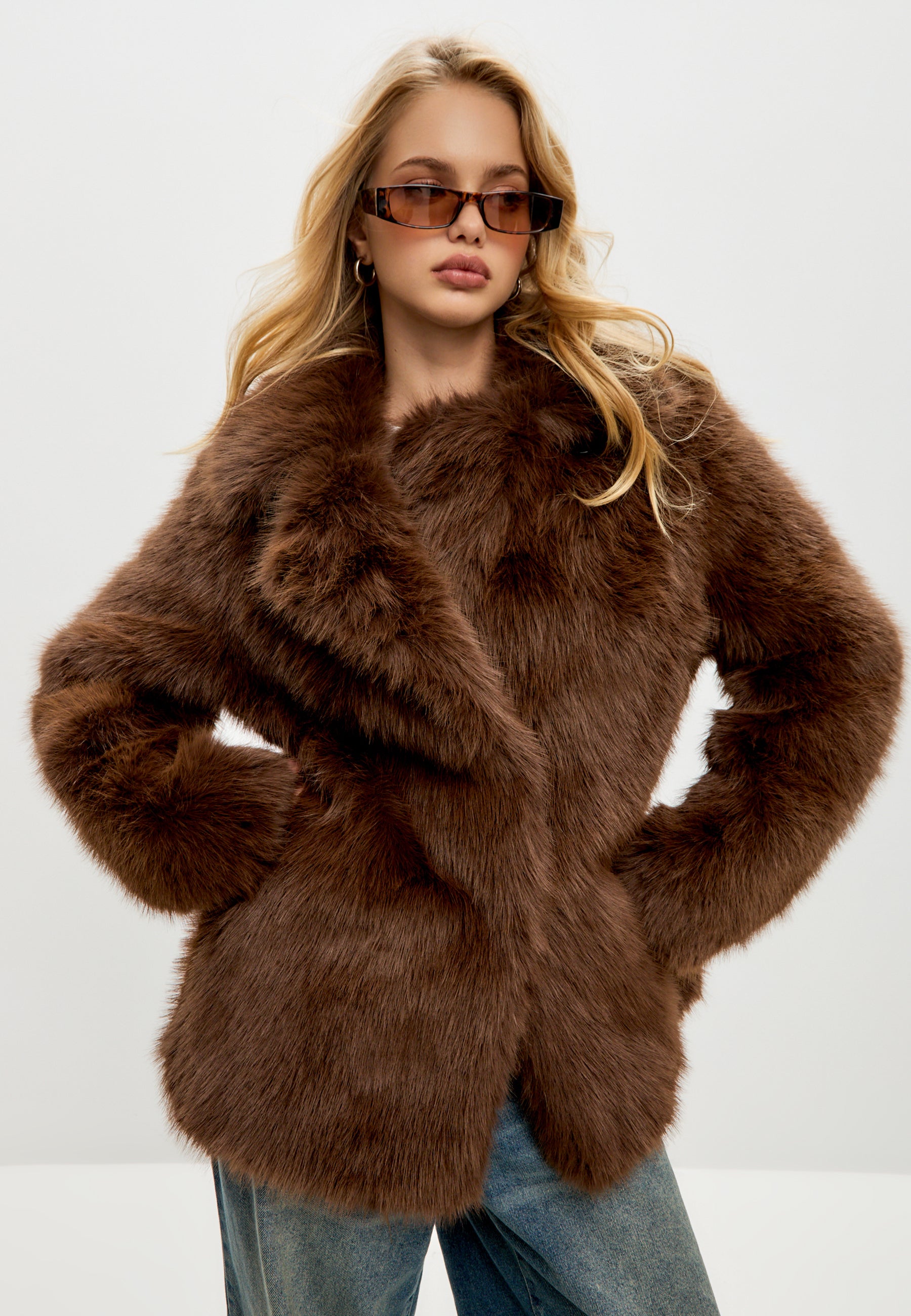 Classic Short Faux Fur Coat - Betty