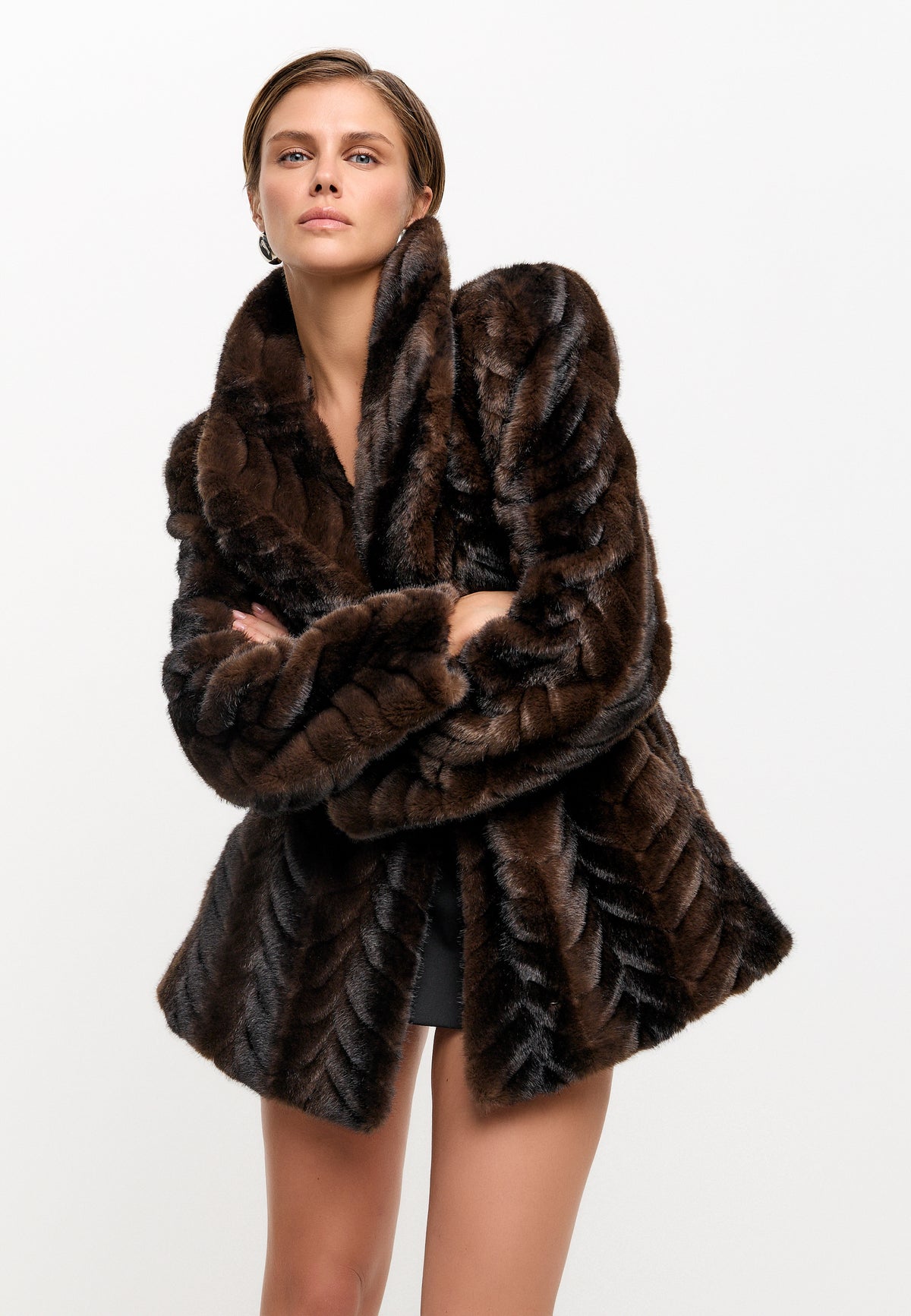 Jacke aus Kunstfell – Braun