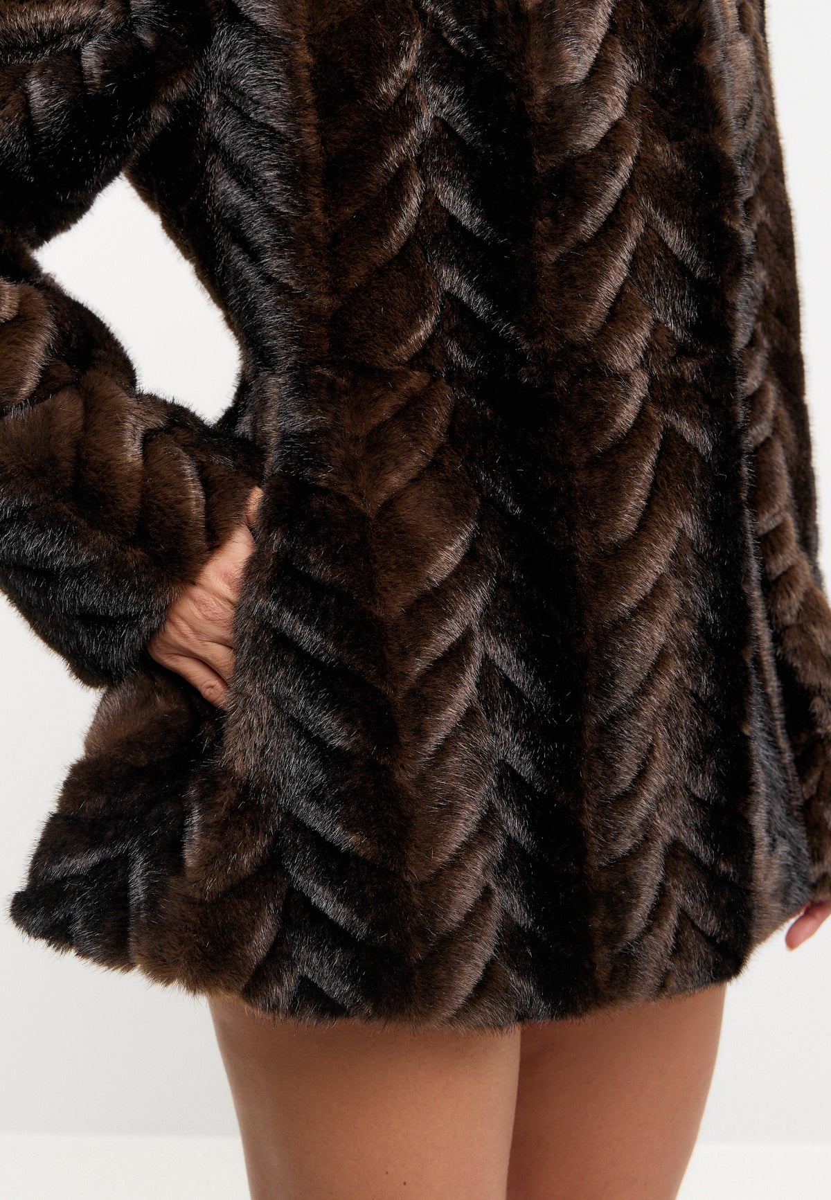 Jacke aus Kunstfell – Braun