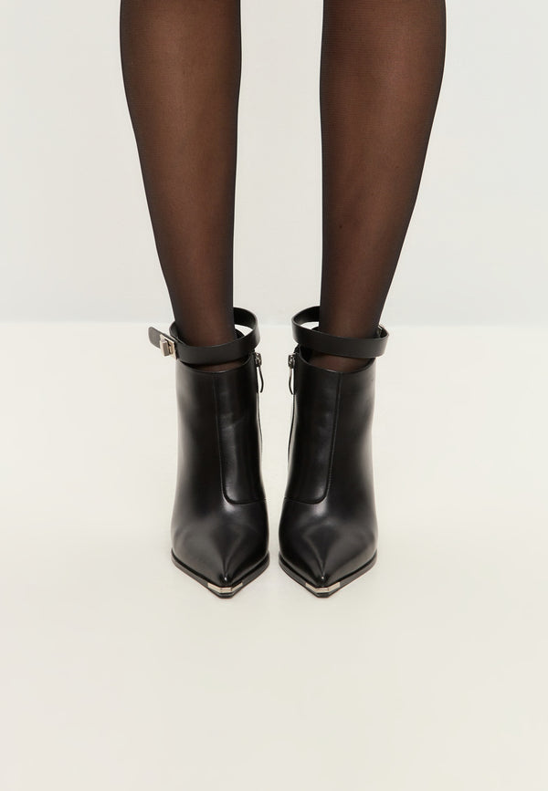 Midnight Charm Stiletto Boots - Black