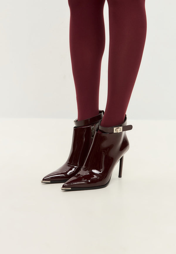 Midnight Charm Stiletto Boots - Bordeaux