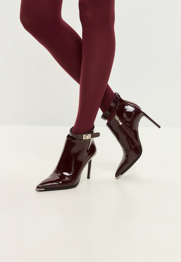 Midnight Charm Stiletto Boots - Bordeaux