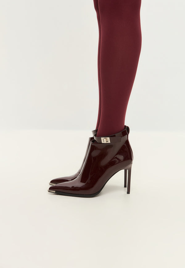 Midnight Charm Stiletto Boots - Bordeaux