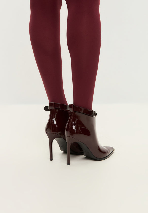 Midnight Charm Stiletto Boots - Bordeaux