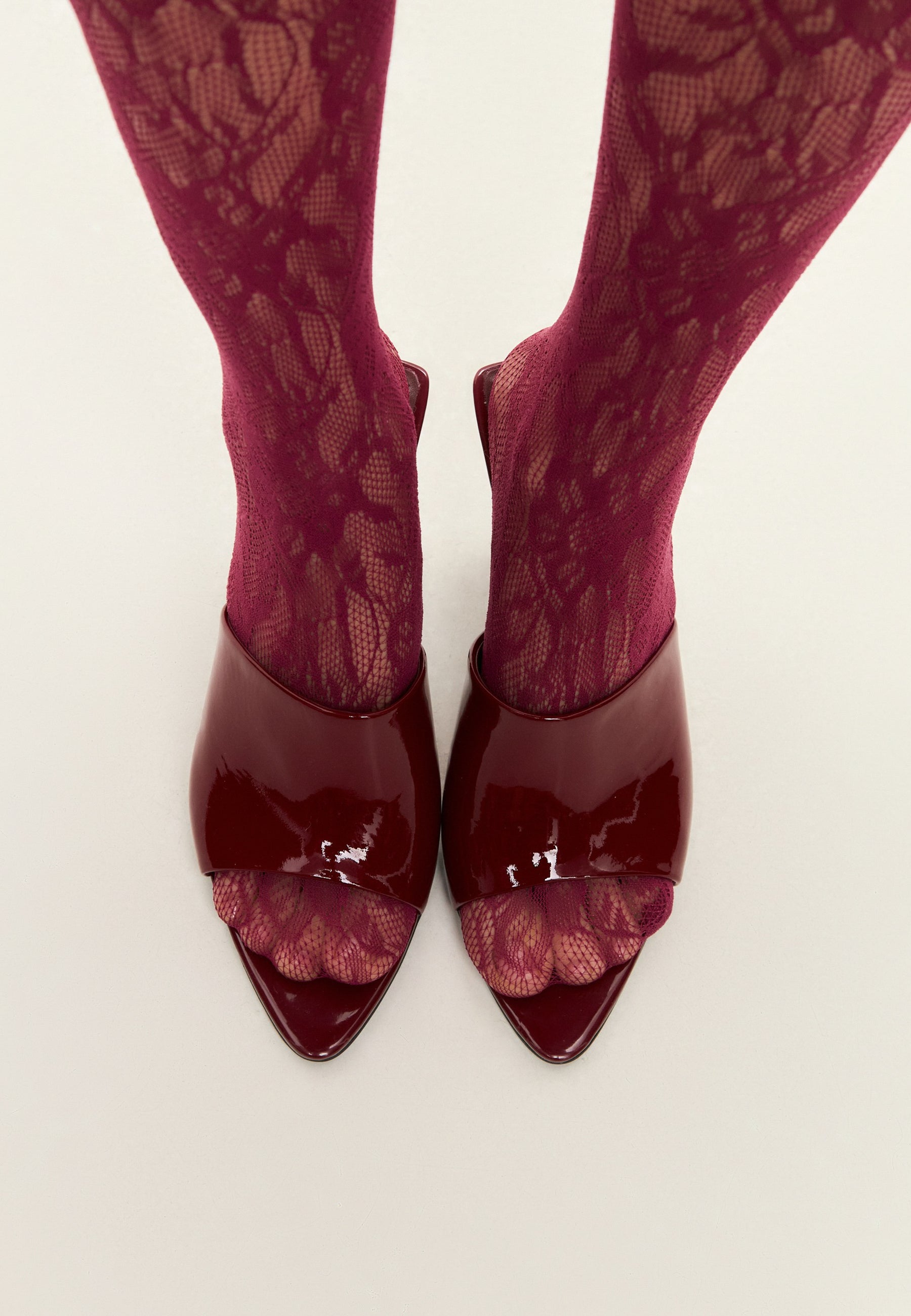 Minimalist Heeled Mules - Bordeaux