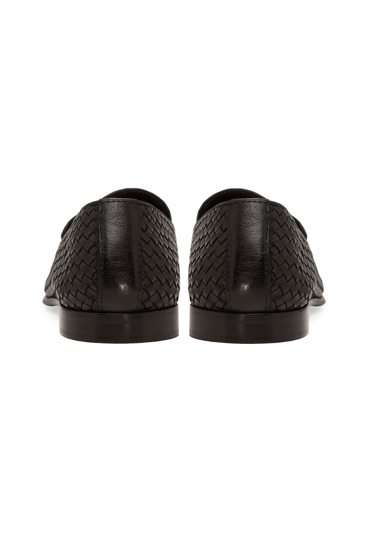 Woven Slip-On Loafers – Black