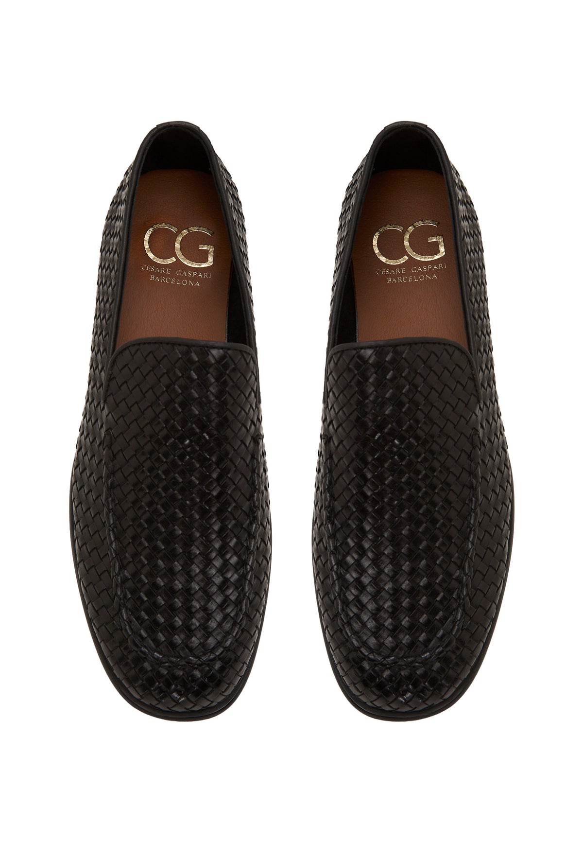 Woven Slip-On Loafers – Black