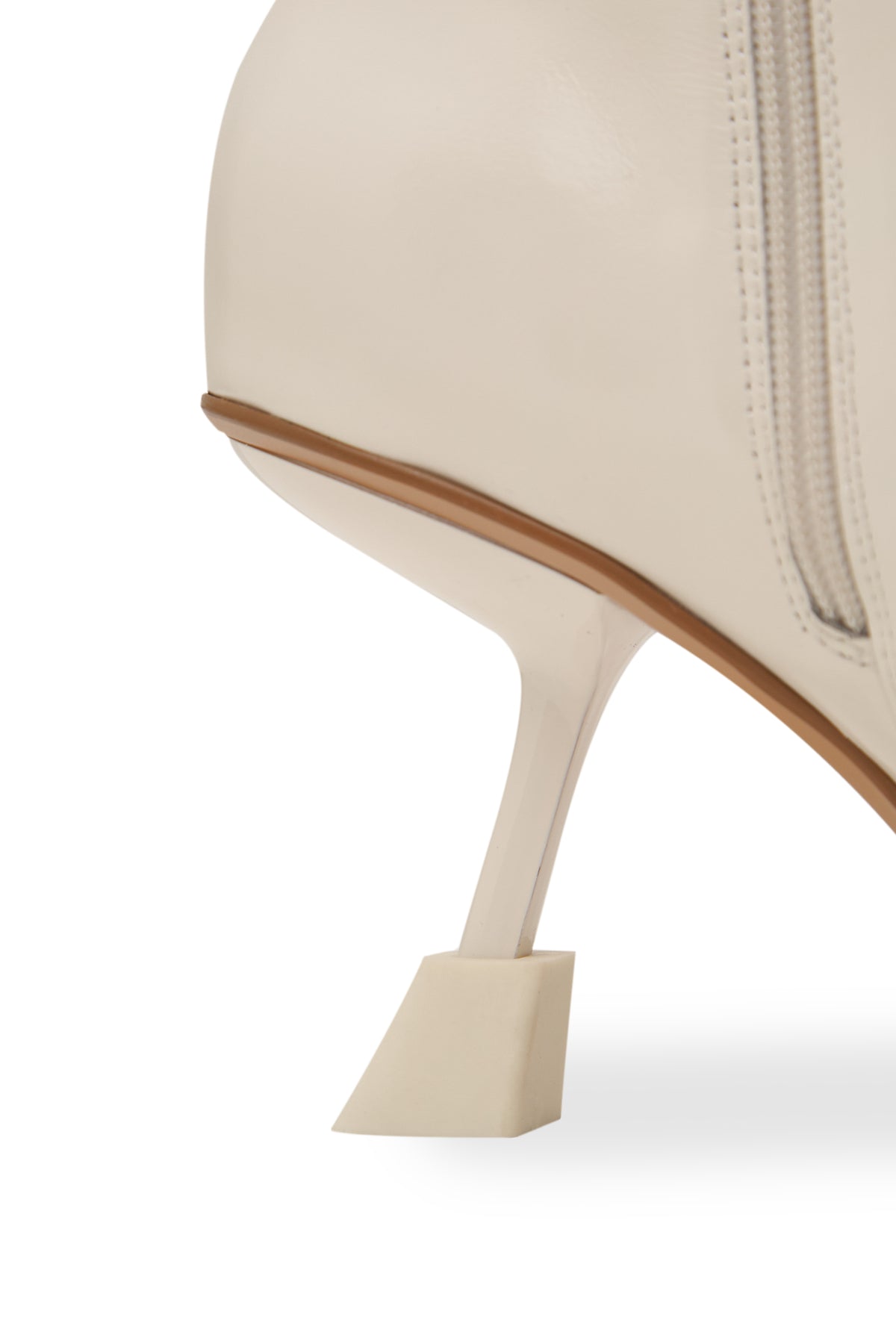 Spitze Ankle Boots aus Leder – Weiß
