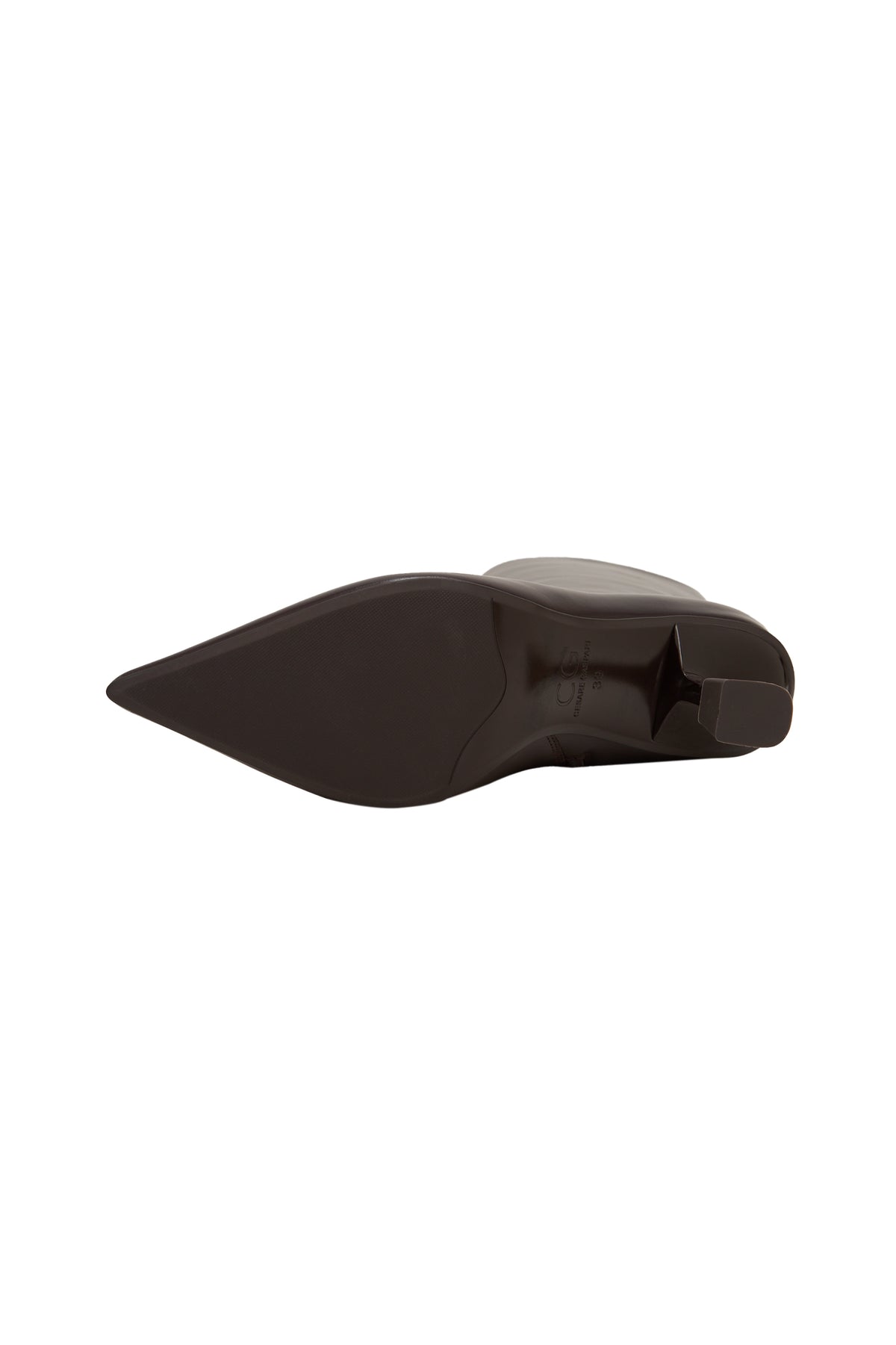 Stiefeletten aus Leder mit spitzer Kappe – Braun