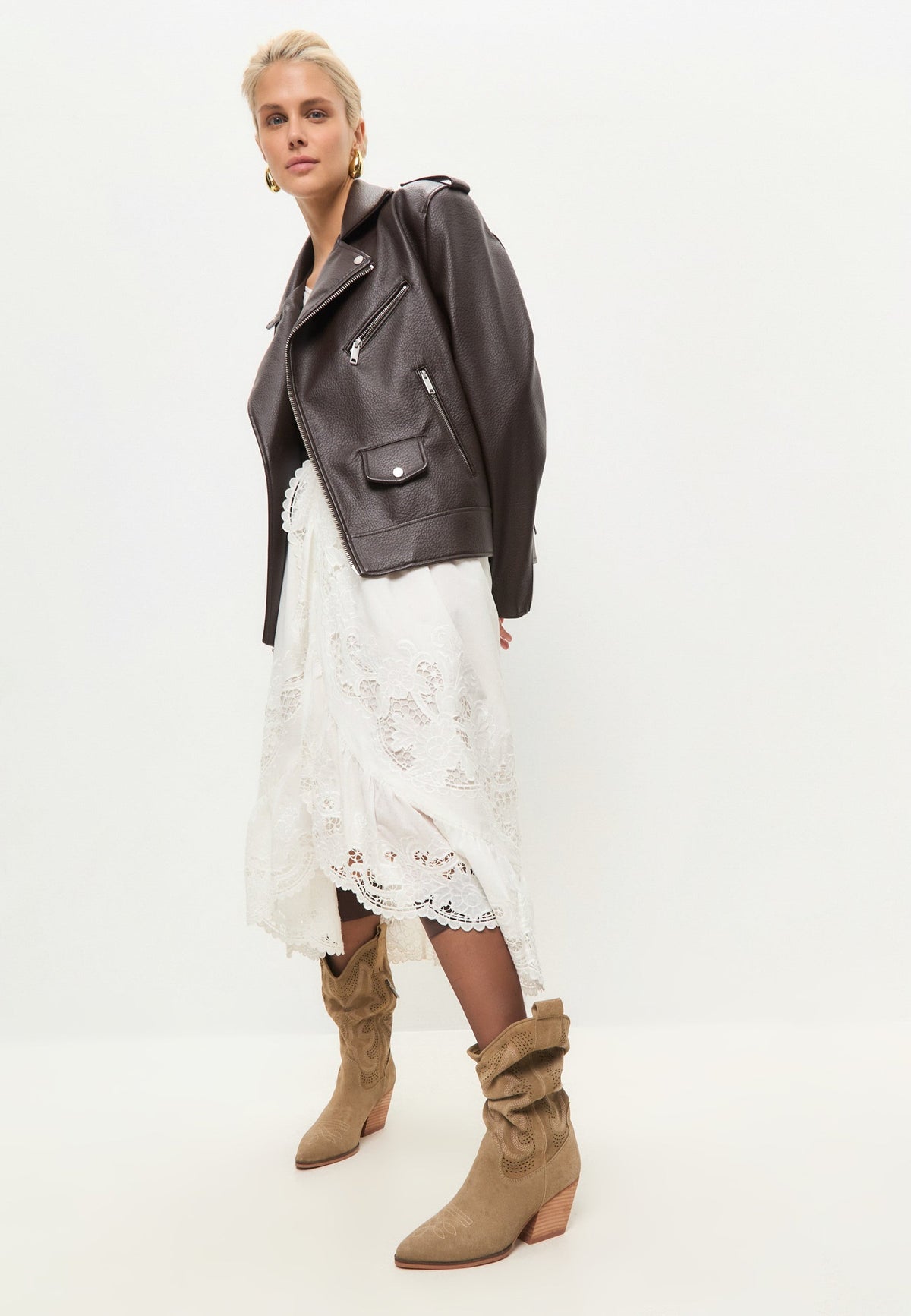 Botas vaqueras de ante Mariana - Marrón