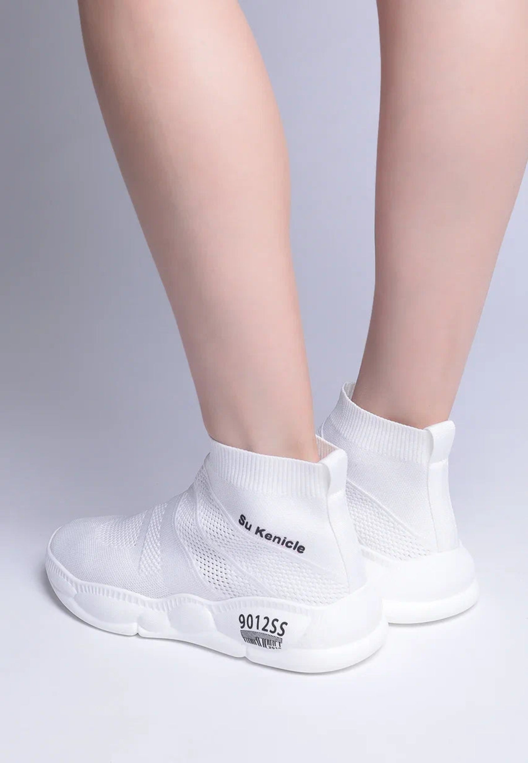 Knit Sock Sneakers - White