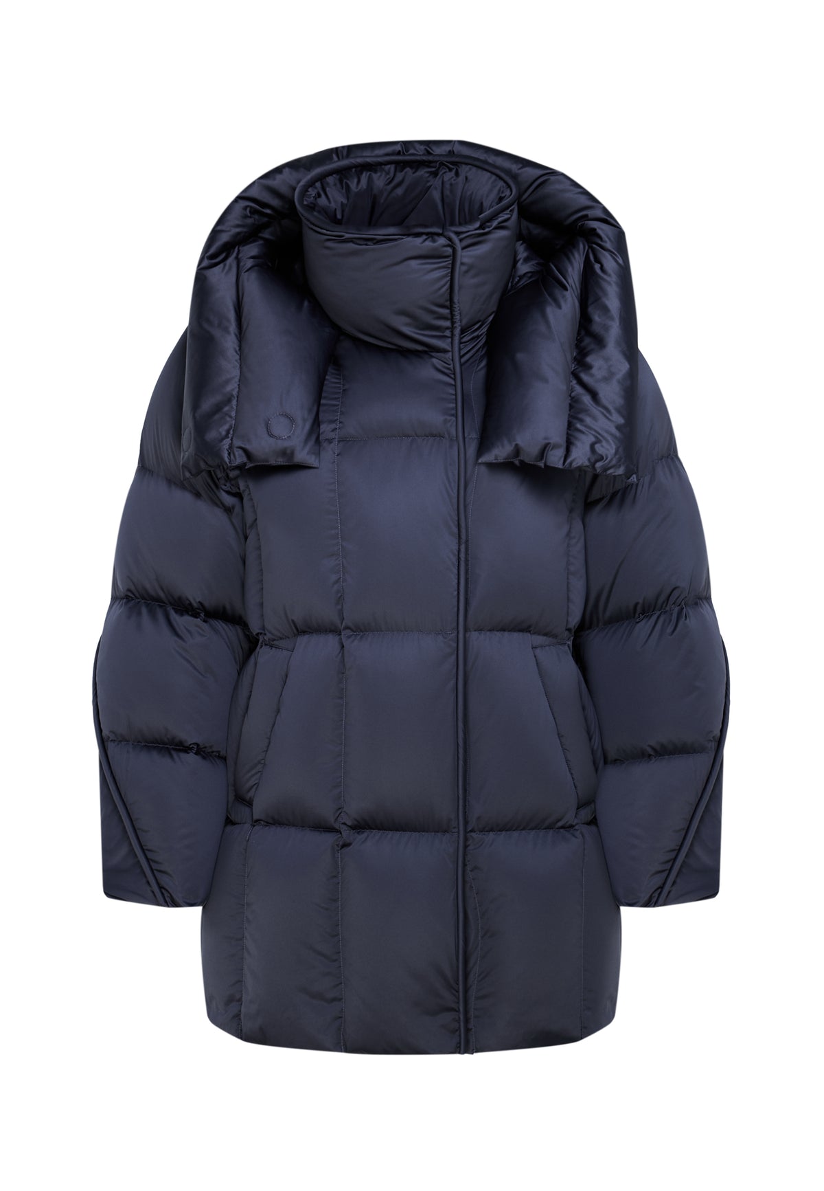 Chaqueta acolchada oversize con capucha – Azul