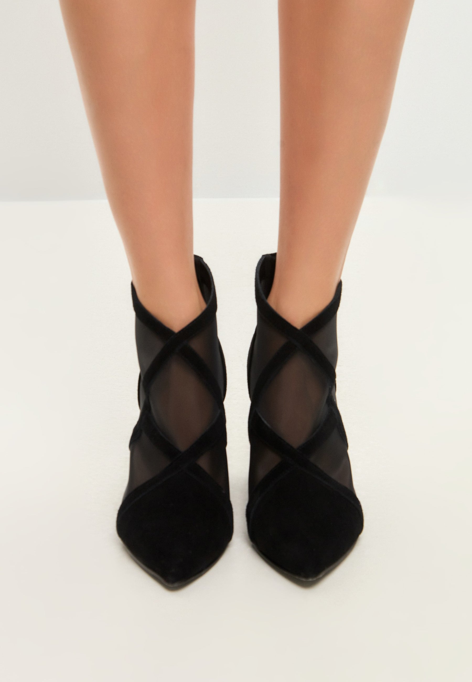 Black Sheer Ankle Boots