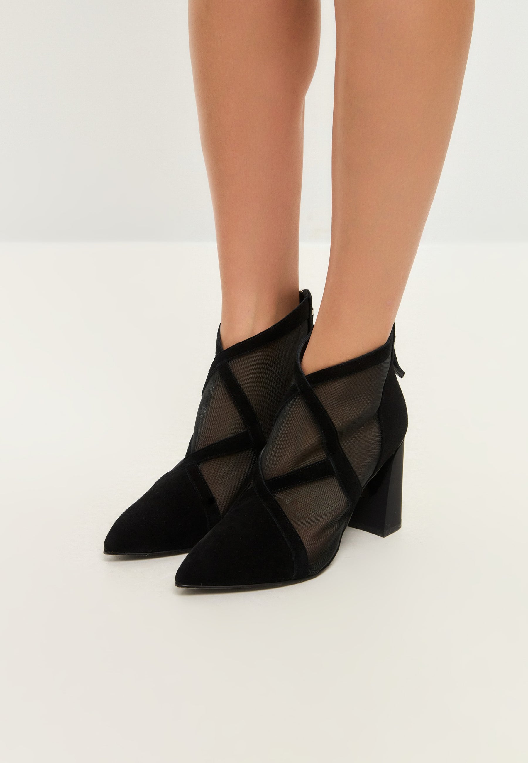 Black Sheer Ankle Boots