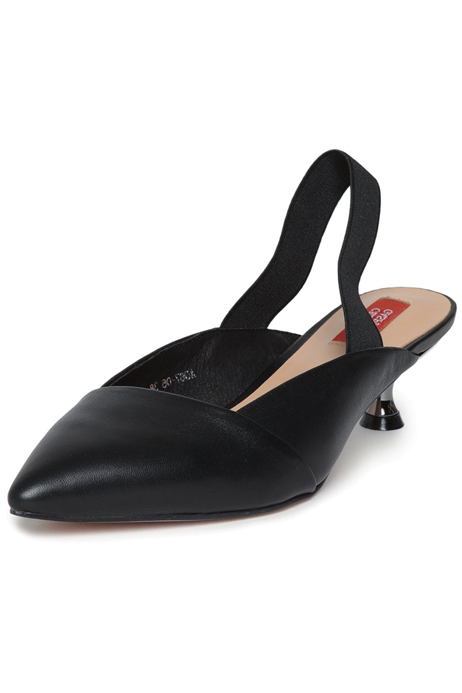 Slingback pumps i taupefarvet læder – Sort