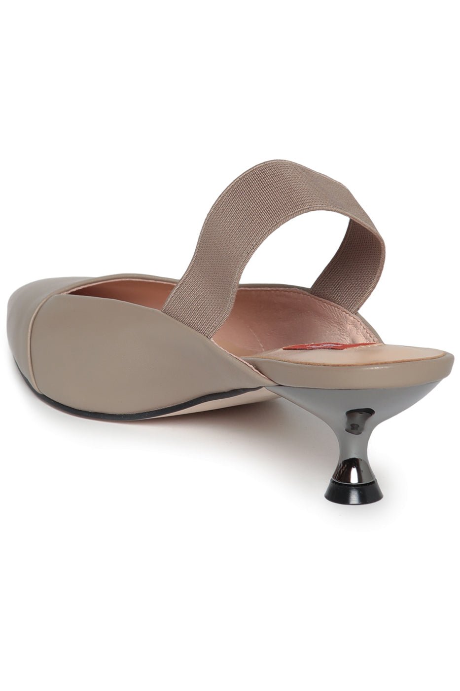 Slingback pumps i læder – Beige