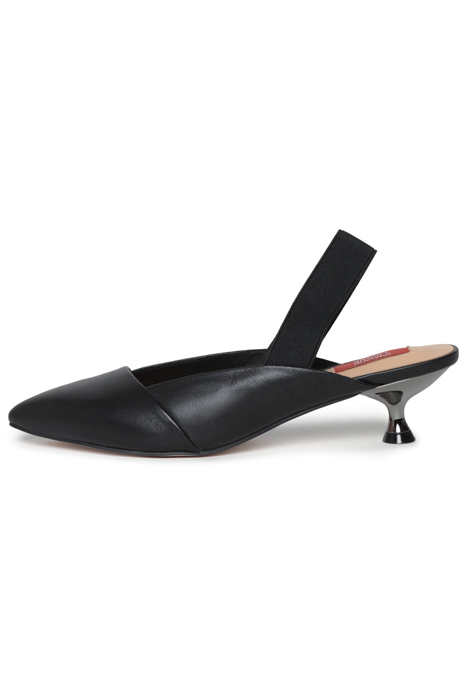 Slingback pumps i taupefarvet læder – Sort