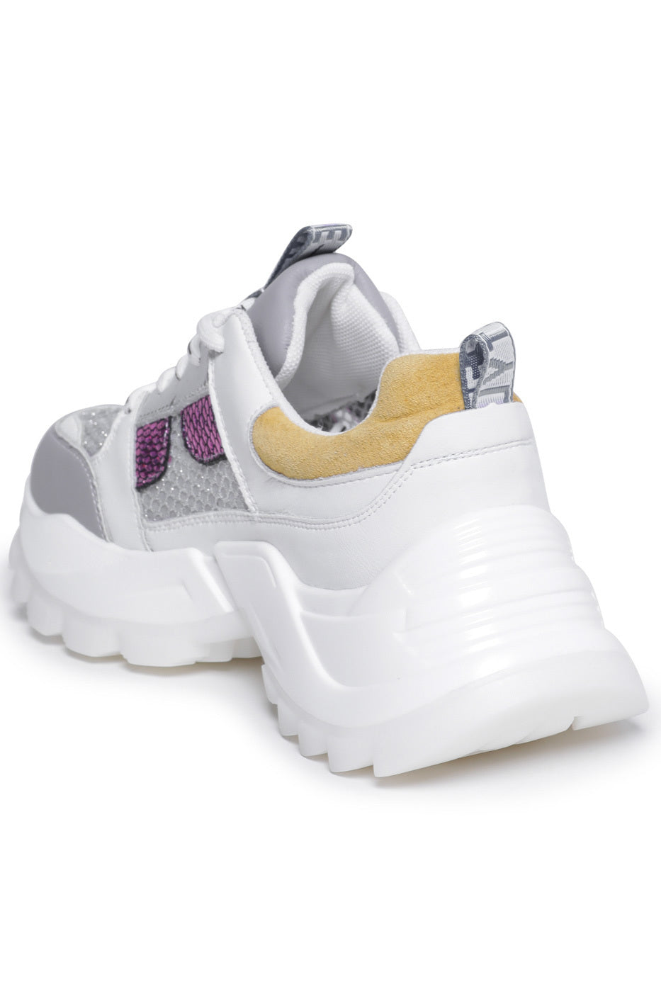 Multi-Texture Chunky Sneakers - White