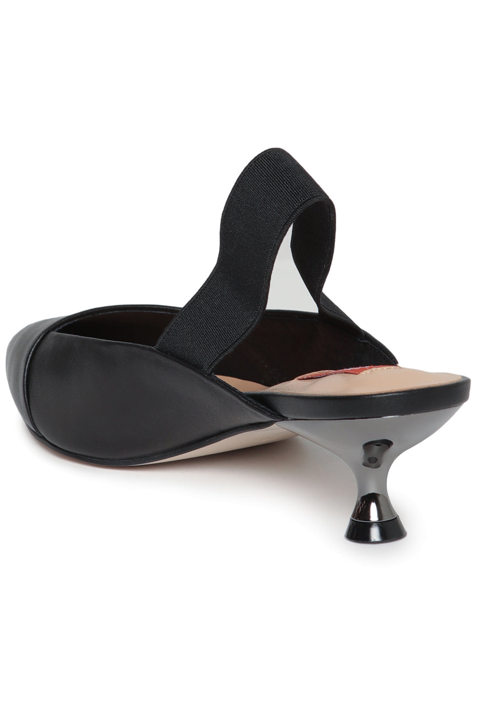 Slingback pumps i taupefarvet læder – Sort