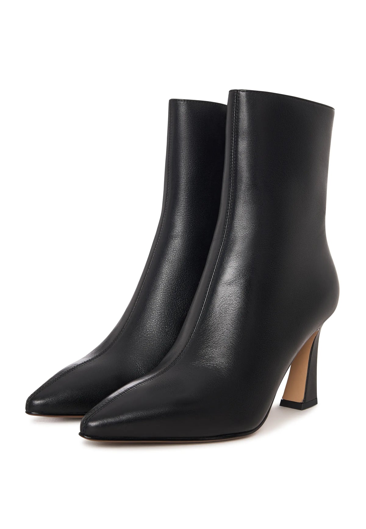 Sculpted Sleek-Heel Ankle Boot - Black