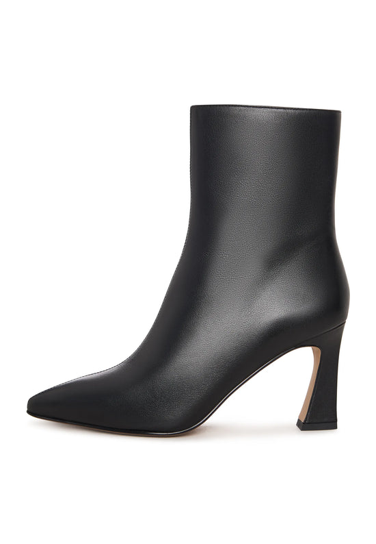 Sculpted Sleek-Heel Ankle Boot - Black