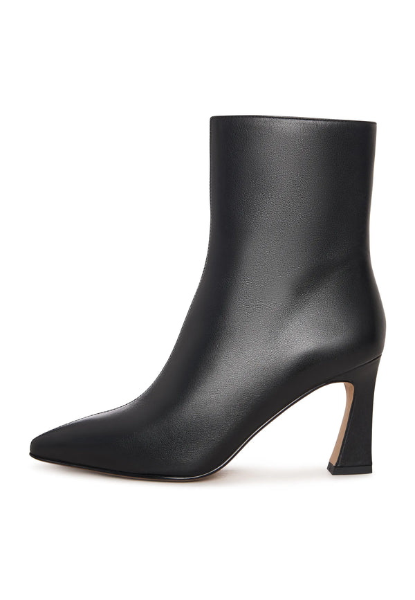 Sculpted Sleek-Heel Ankle Boot - Black