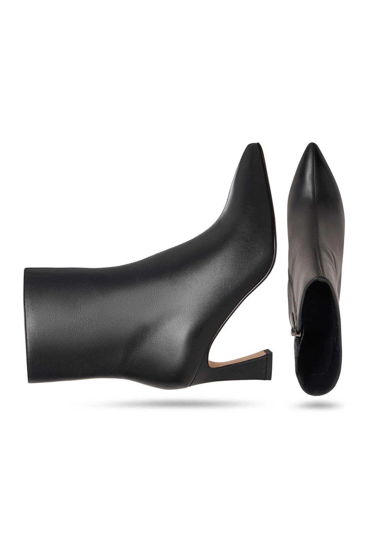 Sculpted Sleek-Heel Ankle Boot - Black