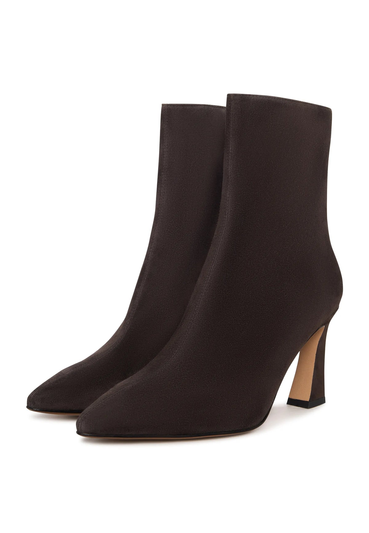 Sculpted Sleek-Heel Ankle Boot - Brown